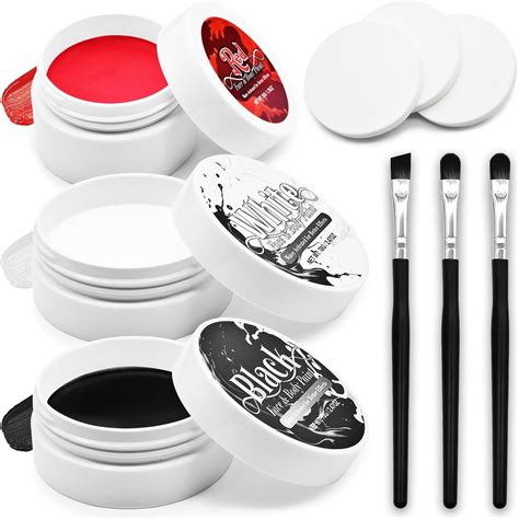 Amazon.com : Black White Face Painting Kit: Halloween Body Makeup ...