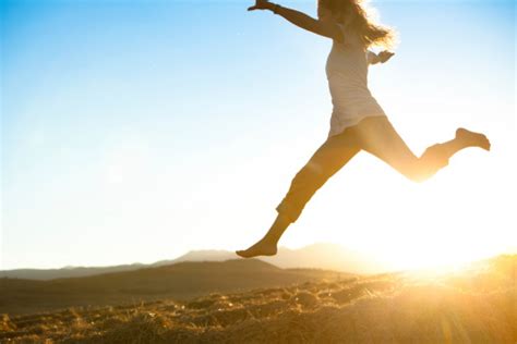 Healthy Young Beautiful Woman Running Barefoot Stock Photo - Download ...