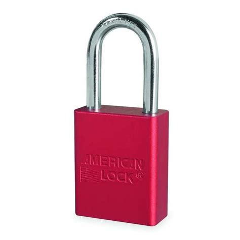 American Lock Lockout Padlock, Keyed Different, Anodized Aluminum, 1 1/ ...