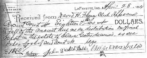 Clara Gates Estate Records, Tippecanoe County, Indiana