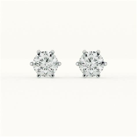 Hexa Halo Diamond 925 Sterling Silver Studs – PALMONAS