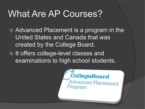 Advanced Placement Classes | PPTX | College Planning | College Education