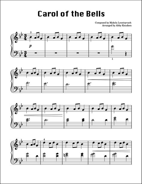 Christmas Carols Piano Sheet Music Free Printable - Totally Free Printables
