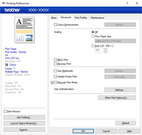 Image result for Advanced Printer Settings