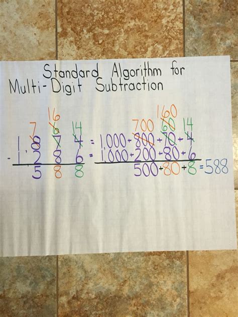 Image result for Standard Algorithm 4th Grade Math Minus 1000
