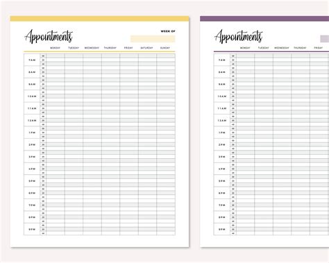 PDF Salon Appointment Book Template Printable Undated Daily | Etsy