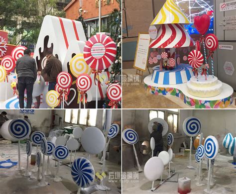 广东地产玻璃钢棒棒糖雕塑装饰节庆美陈摆件 - 方圳玻璃钢