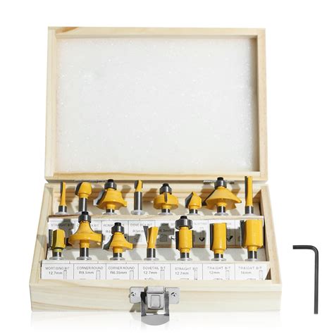 Serplex® 15Pcs Carpenter Tools Roundover Router Bit Set 1/4 Shank by ...