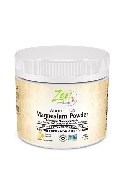 Whole Food Magnesium Powder Supplement 259g Powder 9.13oz – Zen Supplements
