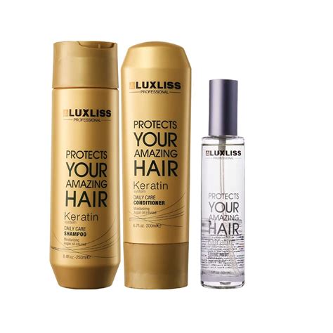 Luxliss Keratin Dailycare Shampoo Conditioner and Serum Treatment ...