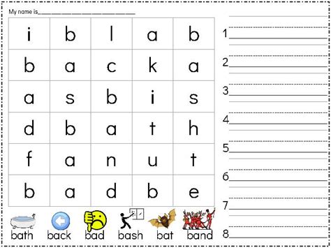 Words Beginning With /ba/ Everything Phonics for Kindergarten and First ...