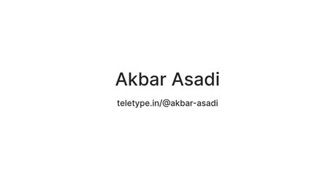 Akbar Asadi — Teletype
