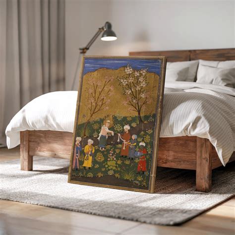 Mughal Miniature Garden Gathering Traditional Painting Art – FEMTOARTS