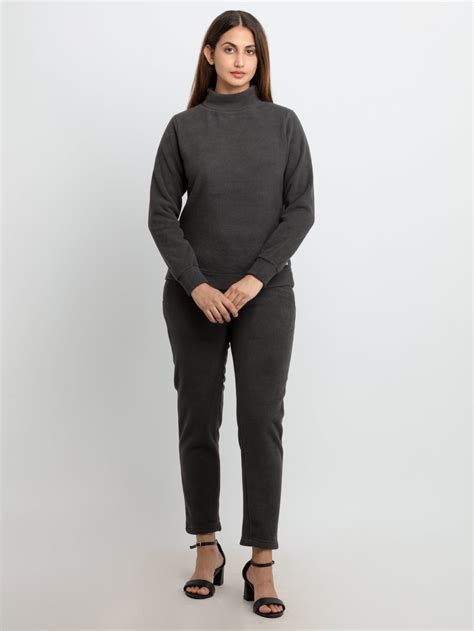 Buy Olive Solid High Neck Tracksuit for Women | Status Quo