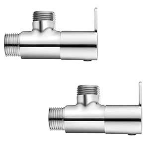 Elona ® Brass Angle Valve for Bathroom with Wall Flange [Pack of 2 ...
