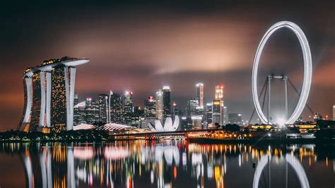 Wallpaper singapore, skyscrapers, buildings, shore, night hd, picture ...