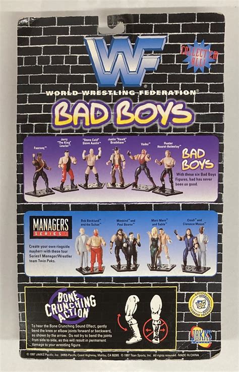 1997 WWF Jakks Pacific Superstars Series 4 "Bad Boys" Justin "Hawk" Br ...