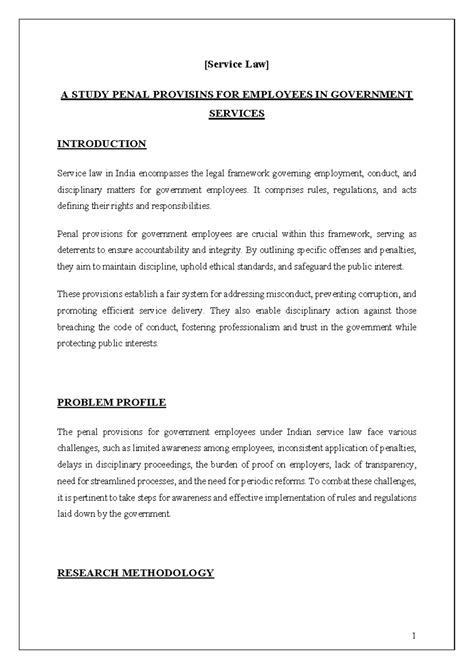 Service Law (CCS CCA) - Overview of Major and Minor Penalties in 1965 ...