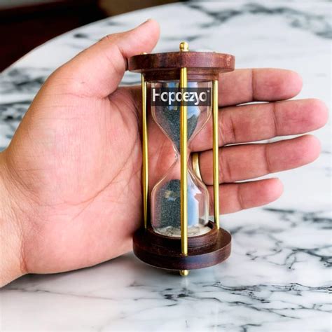 Iram Enterprises Wooden and Brass Sand Timer Hour Glass Sandglass Clock ...