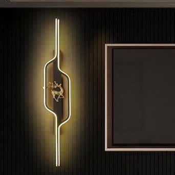 Glowave Modern Metal Black Golden LED Long Deer Wall Light - Tricolour ...