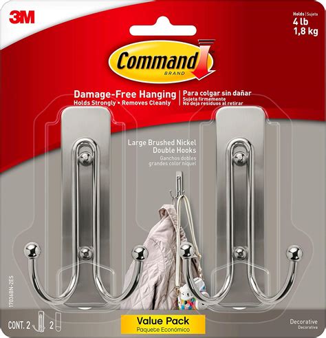 Command Large Wall Hooks, Damage Free Hanging Wall Hooks with Adhesive ...