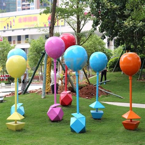 商场玻璃钢圆形气球雕塑广场创意小圆球造型摆件厂家_永安景观标识雕塑-站酷ZCOOL