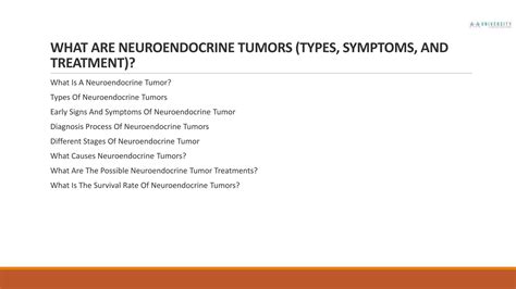 WHAT ARE NEUROENDOCRINE TUMORS (TYPES, SYMPTOMS, AND TREATMENT)? | PPTX