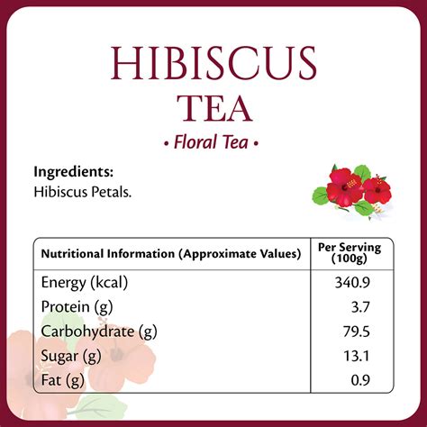 Hibiscus Flower Tea Nutrition Facts at Valeria Sturm blog