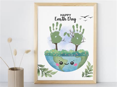 Earth Day Handprint Art Craft Printable Happy Earth Day Gift DIY Craft ...