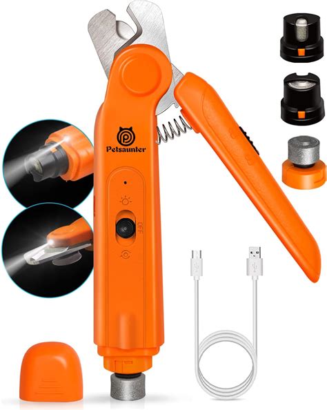 Amazon.com: Petsaunter 2-in-1 Dog Nail Clippers & Grinder, 2 LED Lights ...
