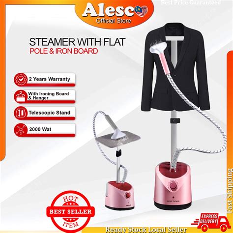 Alescomall Garment Steamer With Flat Pole & Iron Board Seterika Baju ...