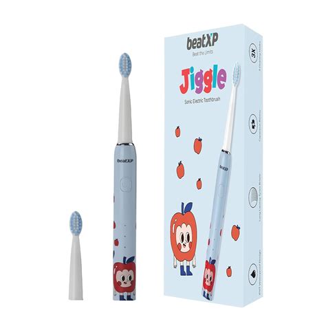 beatXP Jiggle Sonic Electric Toothbrush for Kids with 2 Brush Heads & 3 ...