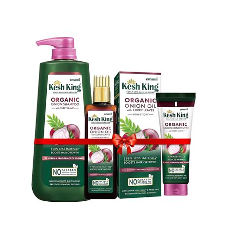 Buy Kesh King Onion Shampoo 600ml + Onion Oil 200ml + Onion Conditioner ...
