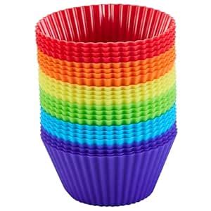 Buy TEIBVG Silicone Cupcake Backing Cups 24 Pack - 2.8 Inches Reusable ...