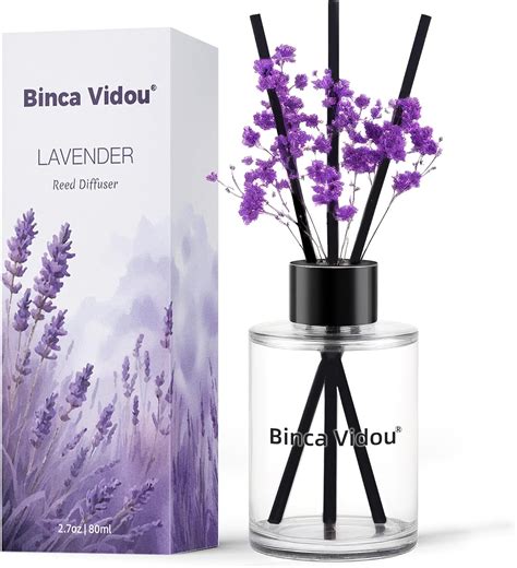 Binca Vidou Reed Diffuser, 80ml Lavender Reed Oil Diffusers Set for ...