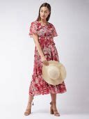 Buy Miss Chase Women's Multi-Colored Flared Sleeve Floral Printed Wrap ...