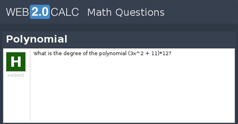 View question - Polynomial