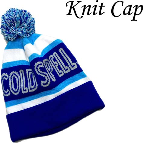 1点物 COLD SPELLボーダー柄ボンボンニット帽ニットキャップ古着メンズレディースOKアメカジ90sストリート/スポーツ帽子ビーニー冬 ...