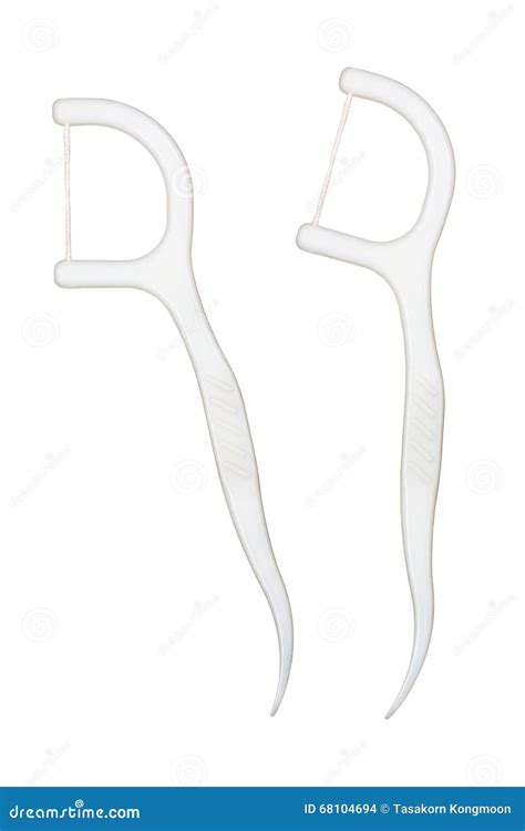 Two Dental Floss Sticks Isolated on White Stock Photo - Image of ...