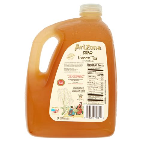 Arizona Green Tea Gallon Nutrition Facts at Fannie Raleigh blog