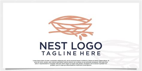 Birds nest logo design vector with creative concept | Premium Vector