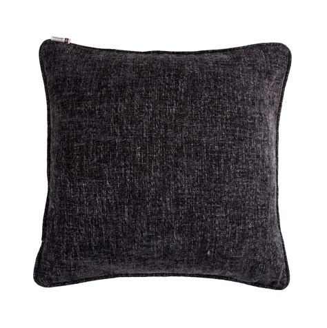 HiEnd Accents Amelia Solid Charcoal Gray Twill Modern Rustic 27 x 27 ...