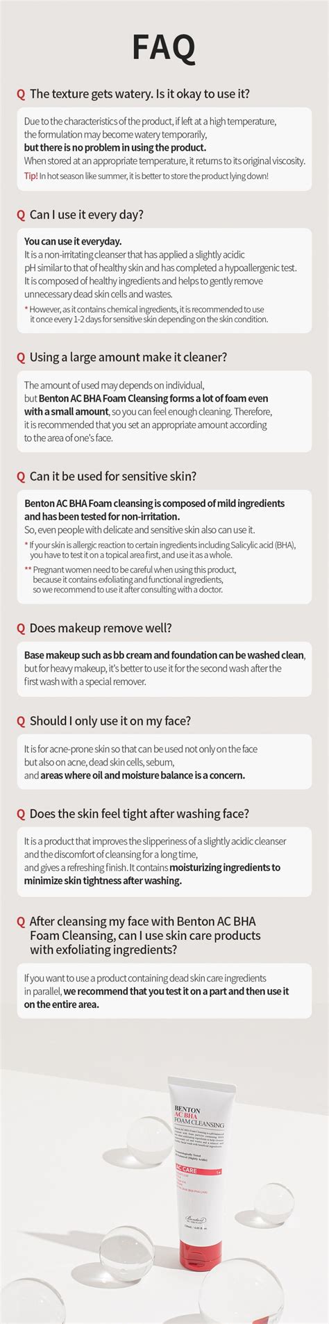 Benton AC BHA foam cleansing 120ml - Maccaron