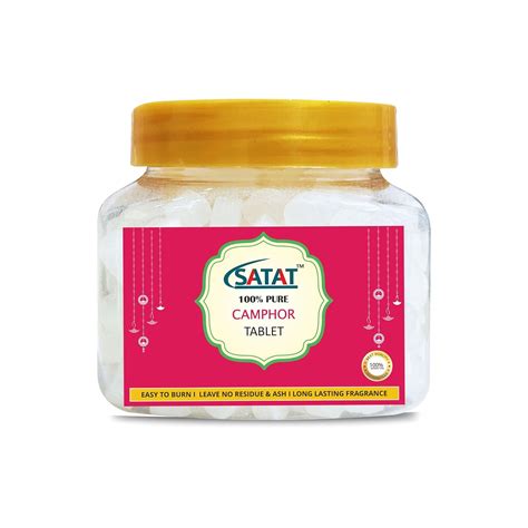 SATAT 100% Pure Bhimseni Camphor Tablets 50g Jar | Natural Kapoor for ...