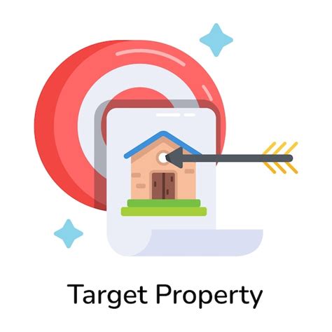 Editable flat icon depicting target property | Premium Vector