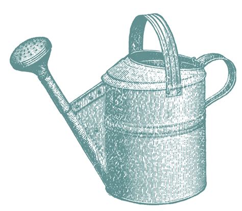 Vintage Garden Clip Art - Classic Watering Can - The Graphics Fairy