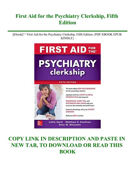 [Ebook]^^ First Aid for the Psychiatry Clerkship Fifth Edition {PDF ...