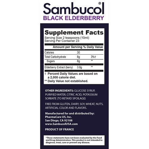 Sambucol Black Elderberry Syrup Original Formula 7.8 Ounce 2 Pack ...