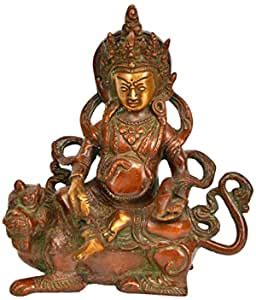 Buy Exotic India Kubera on Lion - Brass Statue Online at Low Prices in ...