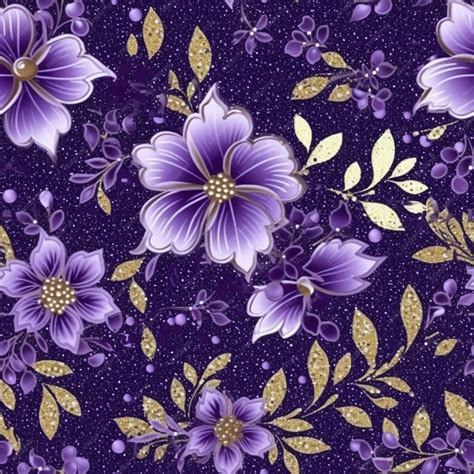 Premium AI Image | Purple and gold flowers on a purple background ...